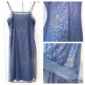 90s Express Sequin Multi-layer Mesh Dress